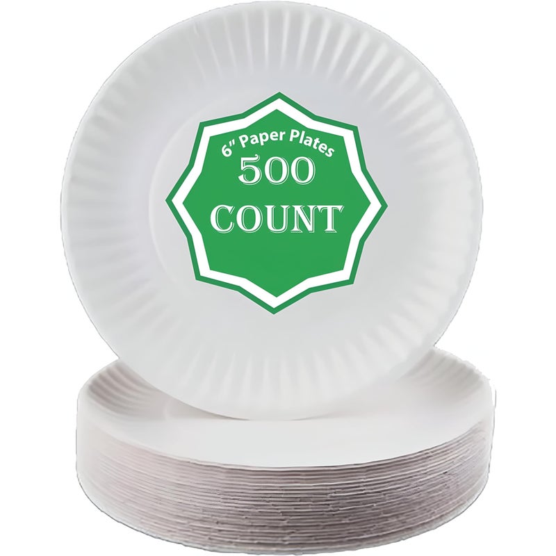 Spa Stix 6 Disposable Paper Plate Pack of 500ct Model SSPaper Plate 6500